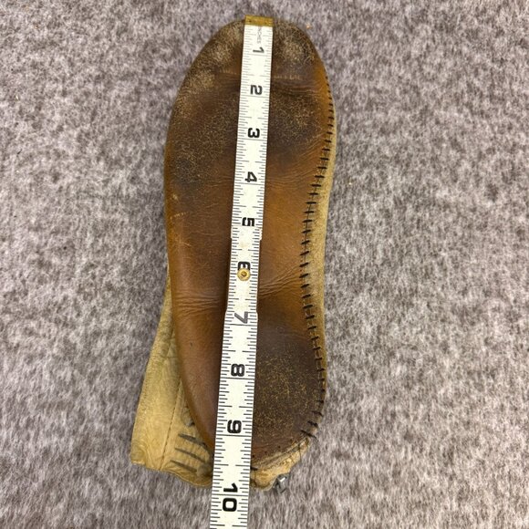 ✅VTG Handmade Leather Fringe Moccasins -Talon Zipper ✅NO SIZE -CONDITOIN ISSUES - Picture 4 of 14